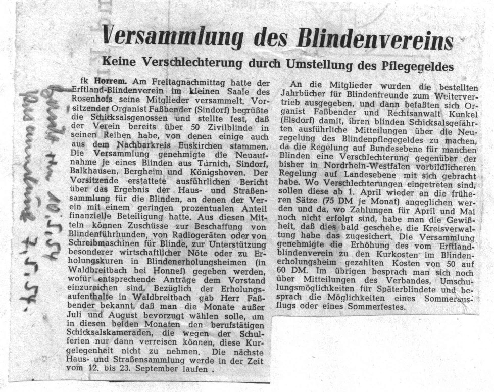 Versammlung des Blindenvereins