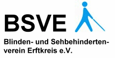 Vereinslogo des Blinden und Sehbehindertenverein Erftkreis.e.V. mit Stockmännchen